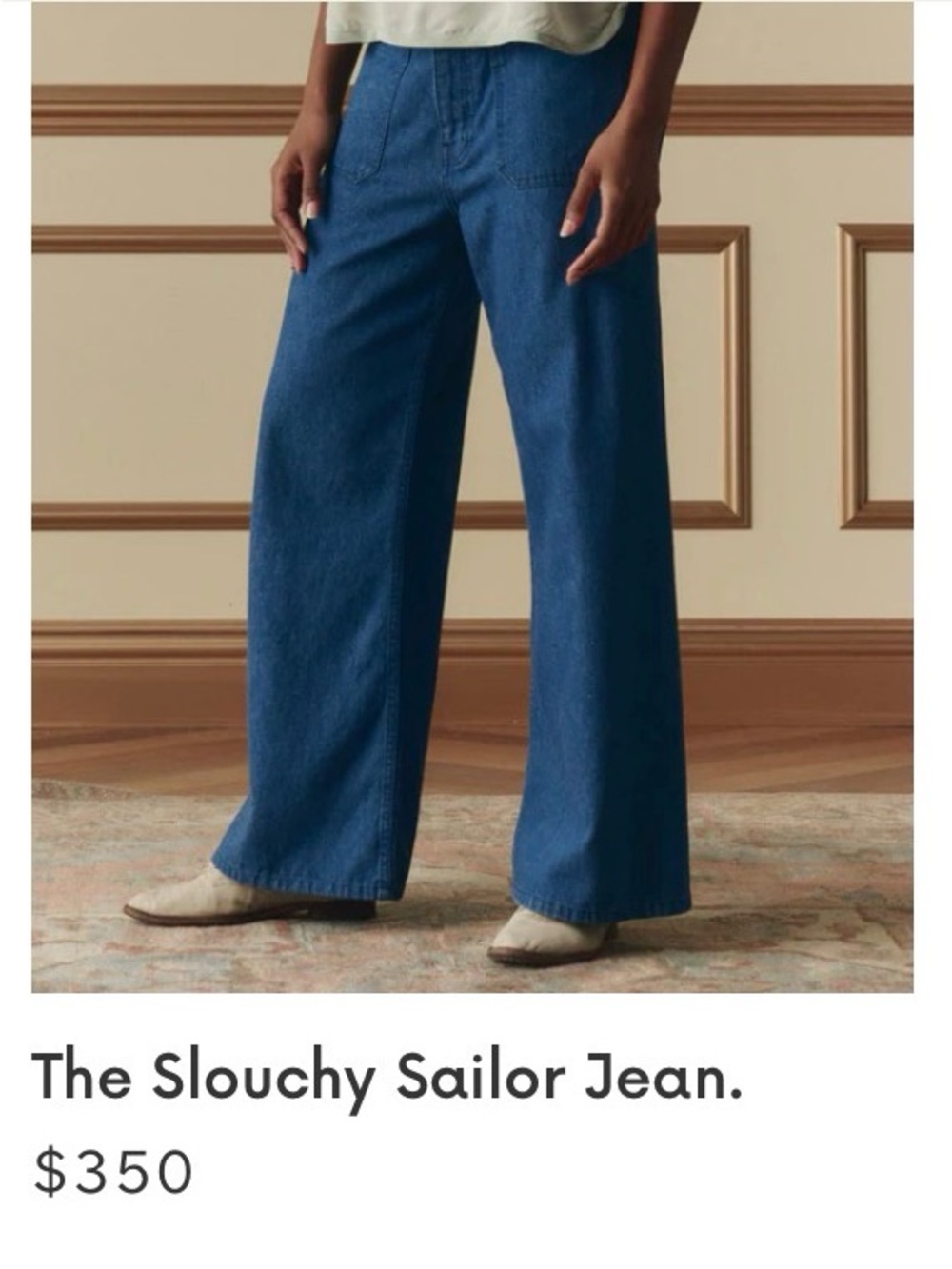 THE GREAT. Slouchy Sailor Wide-Leg Jeans - Blue